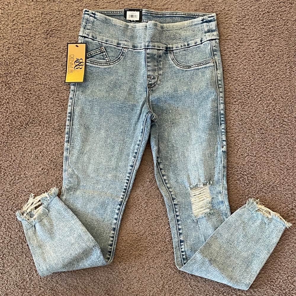 Rock & Republic Light Blue Distressed Jeggings Womens 8
